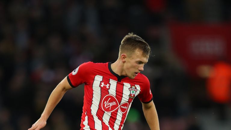 James Ward-Prowse of Southampton during the Premier League match between Southampton FC and Manchester City at St Mary's Stadium on December 30, 2018 in Southampton, United Kingdom.