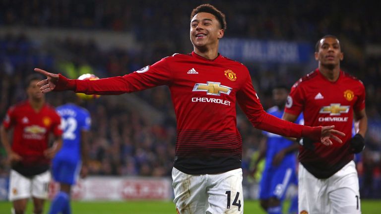 Jesse Lingard celebrates making it 4-1