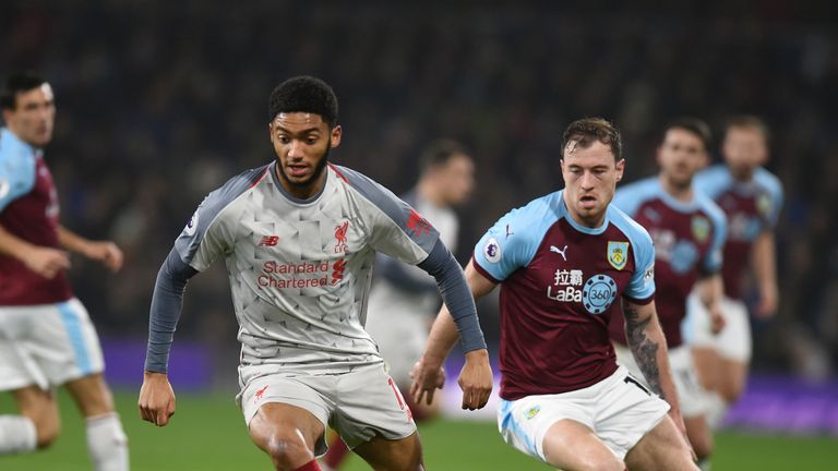 Joe Gomez in action at Turf Moor