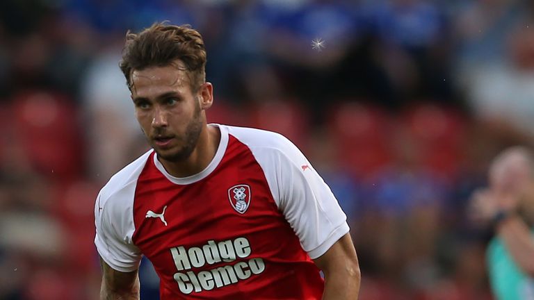 ROTHERHAM, ENGLAND - JULY 25:  Joe Mattock of Rotherham United during the at Pre-Season Friendly match between Rotherham United and Cardiff City at The New York Stadium on July 25, 2018 in Rotherham, England. (Photo by Nigel Roddis/Getty Images)