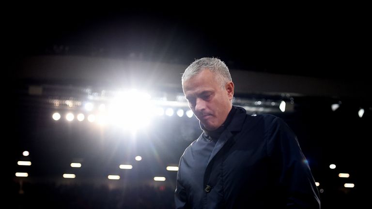 Jose Mourinho during the UEFA Champions League, Group H match between Manchester United and Young Boys at Old Trafford on November 27, 2018