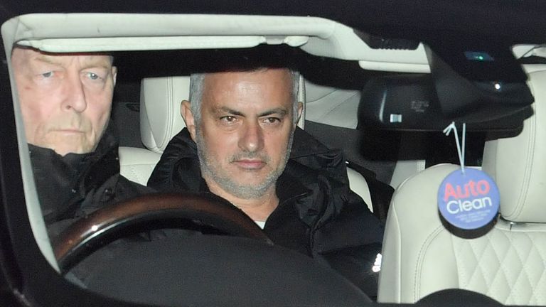 Jose Mourinho at Carrington this morning