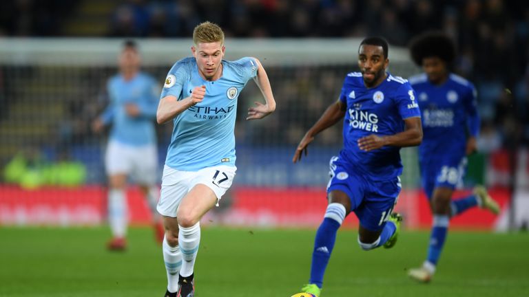 Kevin De Bruyne during the Premier League match between Leicester City and Manchester City on Boxing Day