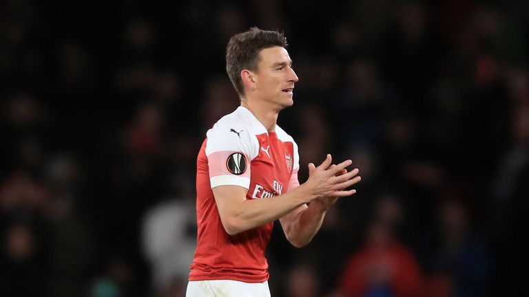 Laurent Koscielny was taken off during Arsenal's 3-0 win over BATE Borisov on Thursday 