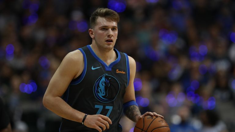 Dallas Mavericks Luka Doncic on the ball against the Sacramento Kings.