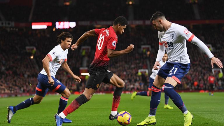  during the Premier League match between Manchester United and AFC Bournemouth at Old Trafford on December 30, 2018 in Manchester, United Kingdom.