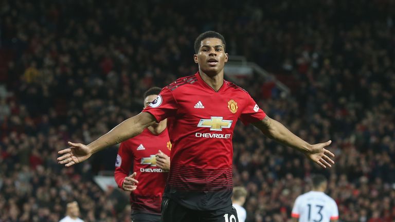 Marcus Rashford celebrates his goal