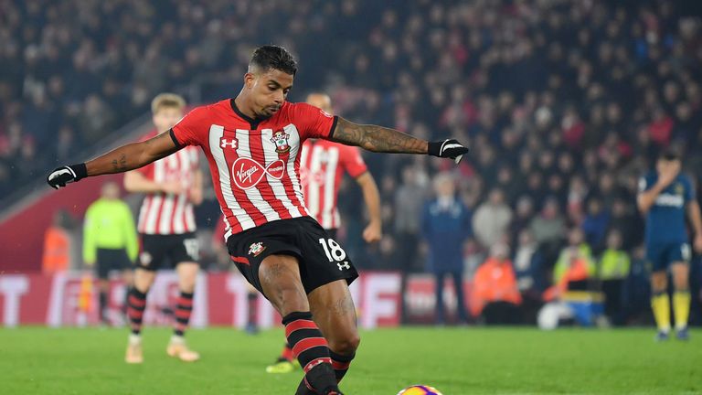  during the Premier League match between Southampton FC and West Ham United at St Mary's Stadium on December 27, 2018 in Southampton, United Kingdom.