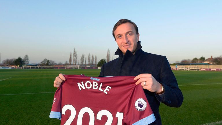 Noble signed a new deal at West Ham in December to keep him at the club until 2021