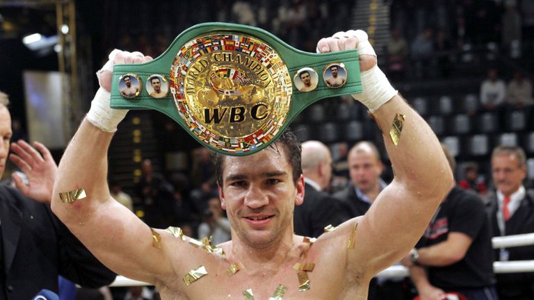 Markus Beyer with the WBC Super Middleweight World Championship after defeating in 2006