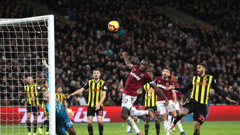  during the Premier League match between West Ham United and Watford FC at London Stadium on December 22, 2018 in London, United Kingdom.