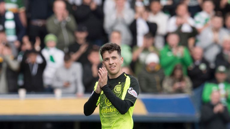 Mikey Johnston was deployed up front as Celtic chased the game