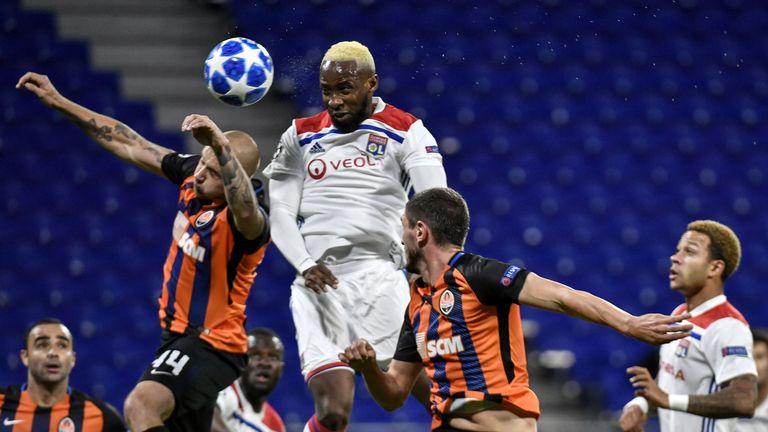 Moussa Dembele scores in Lyon’s 2-2 draw against Donetsk on October 2