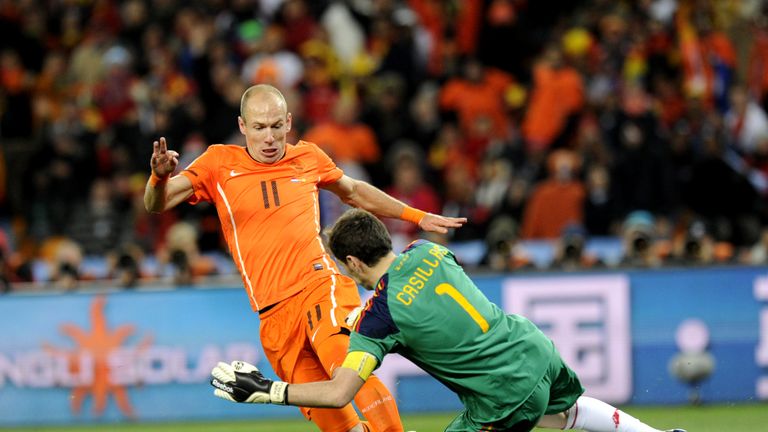Robben played in the 2010 World Cup Final where the Netherlands lost to Spain