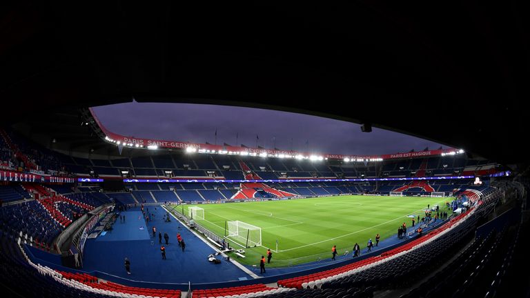 General view of Paris Saint-Germain's  Parc des Princes stadium