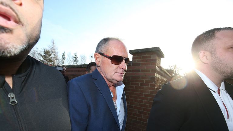 Former England footballer Paul Gascoigne arrives at Peterlee Magistrates Court