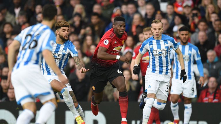 Paul Pogba on the attack for Manchester United