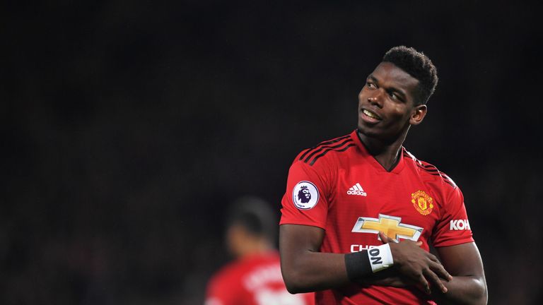 Paul Pogba strikes a pose after giving Manchester United an early lead