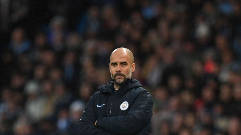 Pep Guardiola during the Premier League match between Manchester City and Crystal Palace