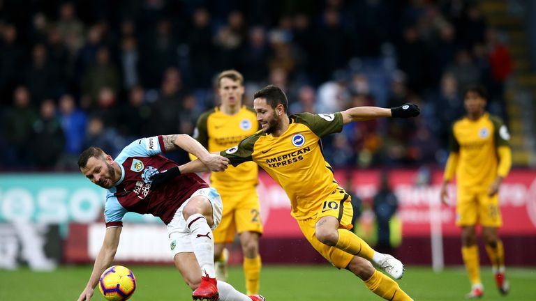 Phillip Bardsley is challenged by Florin Andone