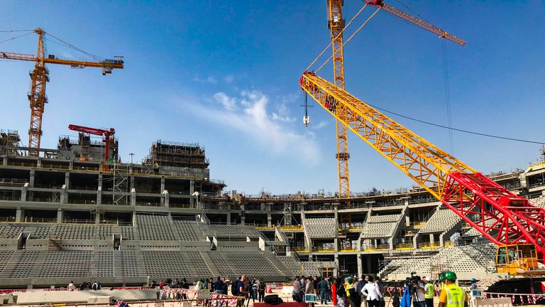 The Lusail Stadium is under construction 15km north of Doha