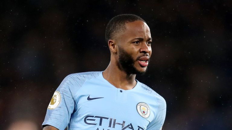 Raheem Sterling in action for Manchester City against Chelsea at Stamford Bridge