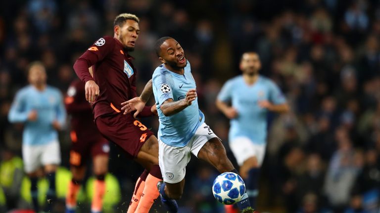 Sterling dribbles past Hoffenheim's Joelinton