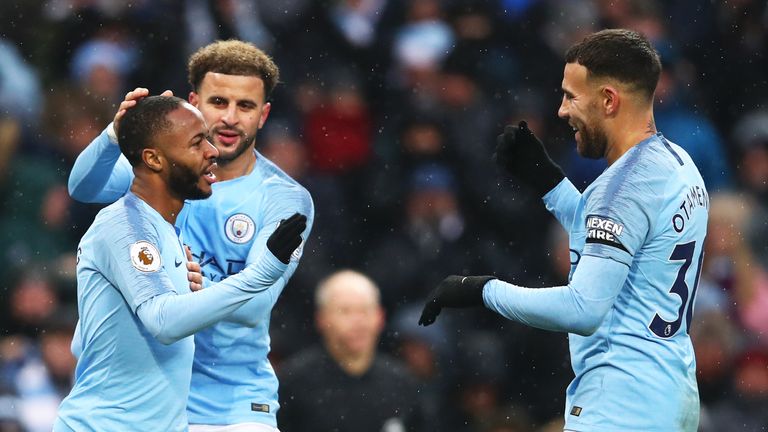 Raheem Sterling celebrates his goal with team-mates