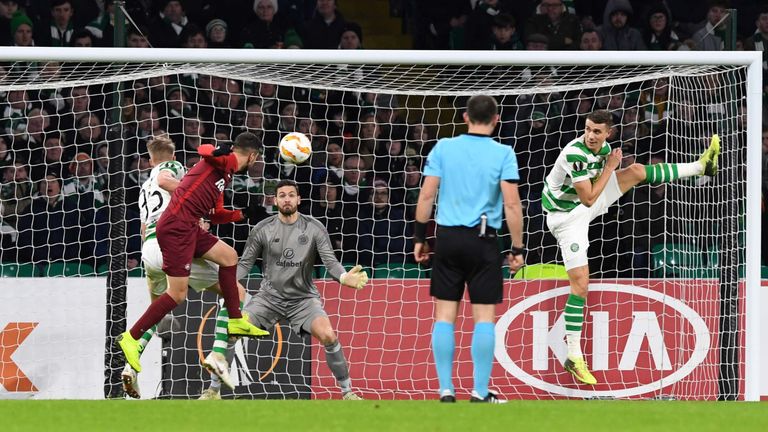 RB Salzburg's Moanes Dabour makes it 1-0 against Celtic