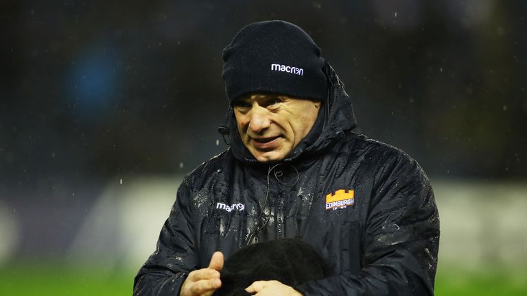 EDINBURGH, SCOTLAND - DECEMBER 07: Edinburgh Rugby Head Coach Richard Cockerill looks on during the Champions Cup match between Edinburgh Rugby and Newcastle Falcons at Murrayfield Stadium on December 7, 2018 in Edinburgh, United Kingdom. (Photo by Ian MacNicol/Getty Images)