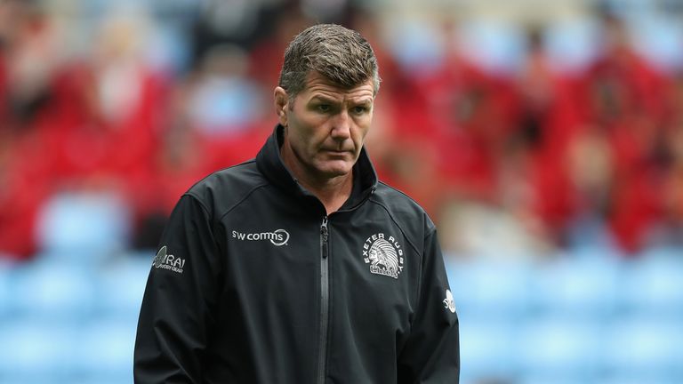 Rob Baxter during the Gallagher Premiership Rugby match between Wasps and Exeter Chiefs at Ricoh Arena on September 8, 2018 in Coventry, United Kingdom.