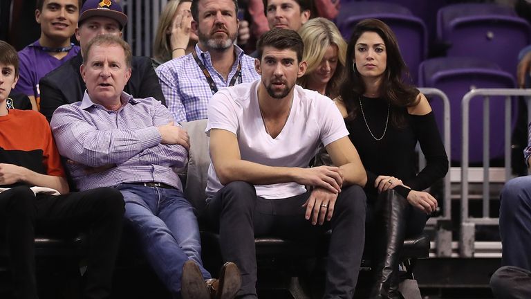 Phoenix Suns owner, Robert Sarver, with USA Olympic swimmer Michael Phelps