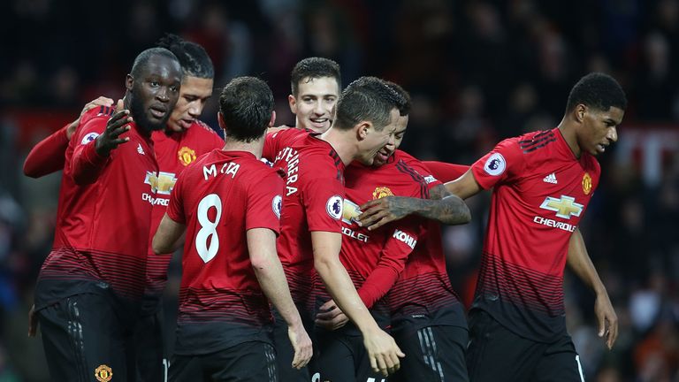 Romelu Lukaku celebrates with his team-mates