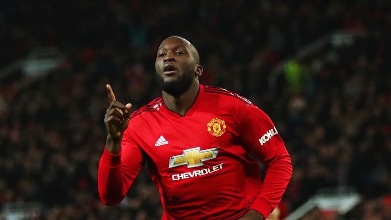 Romelu Lukaku celebrates his goal after coming on as a second-half substitute