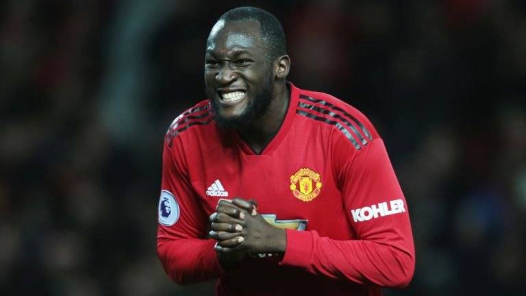Romelu Lukaku of Manchester United in action during the Premier League match between Manchester United and Fulham FC at Old Trafford on December 8, 2018 in Manchester, United Kingdom.  (Photo by John Peters/Man Utd via Getty Images)