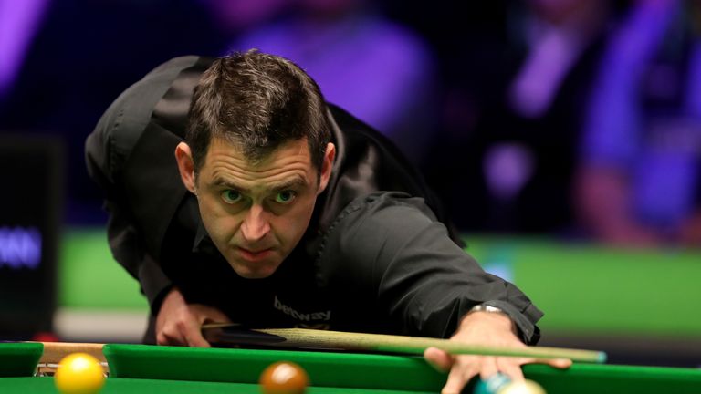 Ronnie O'Sullivan plays a shot in the final of the UK Championship