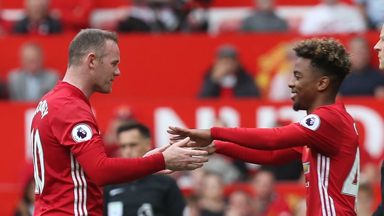 during the Premier League match between XXX and XXX at Old Trafford on May 21, 2017 in Manchester, England.