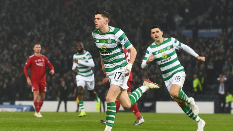 Celtic's Ryan Christie celebrates his goal to make it 1-0