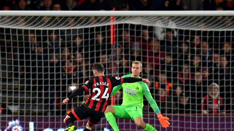 Ryan Fraser scores Bournemouth's second goal