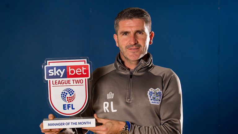 Ryan Lowe and Jay O'Shea of Bury wins the Sky Bet League Two Manager and Player of the Month award - Mandatory by-line: Robbie Stephenson/JMP - 06/12/2018 - FOOTBALL - Carrington Training Centre - Manchester, England - Sky Bet Manager and Player of the Month Award