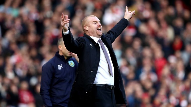 Burnley manager Sean Dyche at the Emirates Stadium