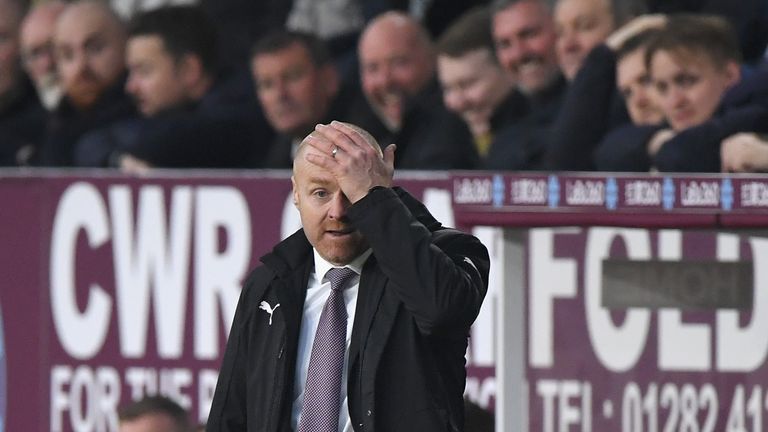 Sean Dyche cuts a dejected figure as Burnley were beaten by Everton