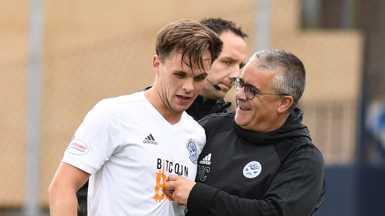 Shankland with Ayr boss Ian McCall 