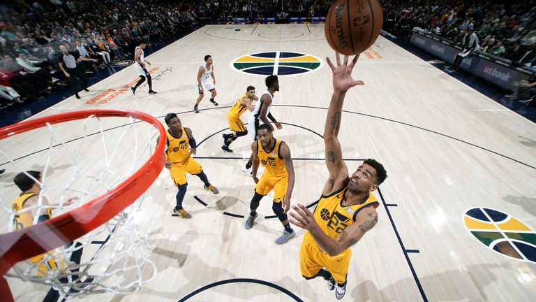 Thabo Sefolosha #22 of the Utah Jazz shoots the ball against the San Antonio Spurs on December 4, 2018 at vivint.SmartHome Arena in Salt Lake City, Utah