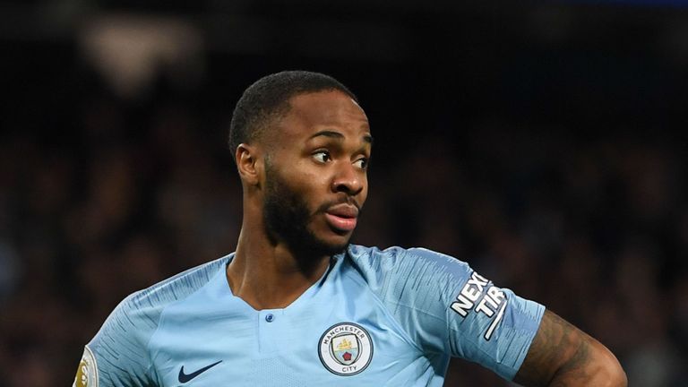 Raheem Sterling during the Premier League match between Manchester City and Bournemouth.