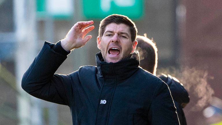 Steven Gerrard was not happy with Rangers' first-half display against St Johnstone