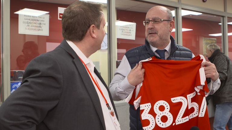 Sunderland fan Andrew Lee purchased the record-breaking 38,257th ticket on Wednesday (Credit: Sunderland AFC)