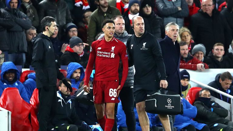 Full back Trent Alexander-Arnold has been ruled out with a foot injury