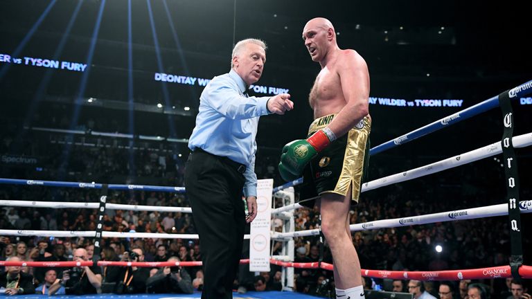 Tyson Fury during the WBC Heavyweight Champioinship at Staples Center on December 1, 2018 in Los Angeles, California.