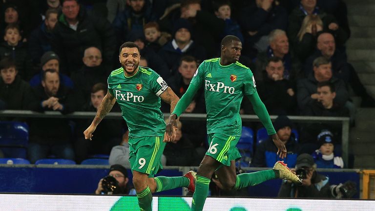 Watford's Abdoulaye Doucoure scored his side's second goal against Everton